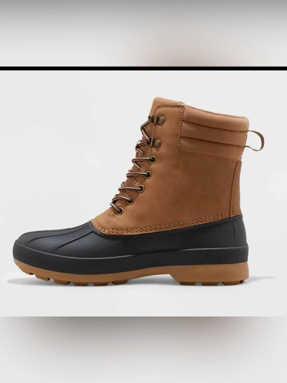 Men's Waterproof Tan and Black Duck Boots - Rugged Outdoor Winter Boot